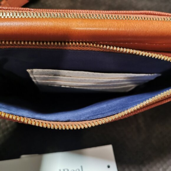 Alegra Camel/Gold Double Sided Lizard Crossbody #237 - Picture 6 of 15